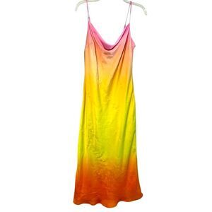 Express Satin Cowl Midi Dress - L